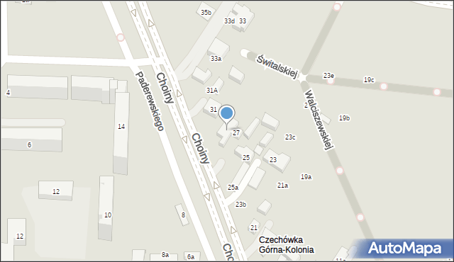 Lublin, Choiny, 29, mapa Lublina