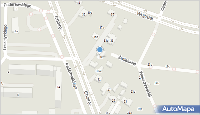 Lublin, Choiny, 33a, mapa Lublina