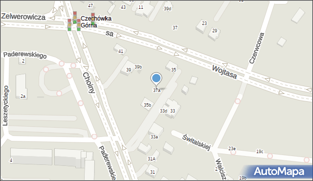 Lublin, Choiny, 37a, mapa Lublina