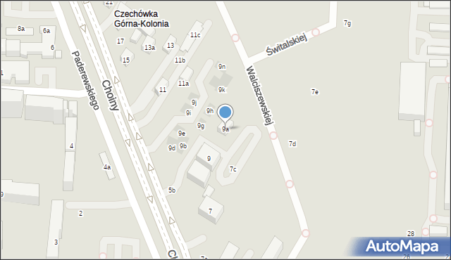 Lublin, Choiny, 9a, mapa Lublina