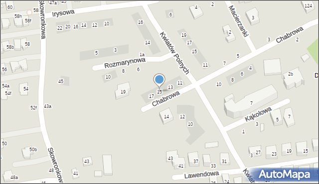 Lublin, Chabrowa, 15, mapa Lublina