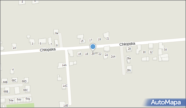 Lubliniec, Chłopska, 20, mapa Lubliniec