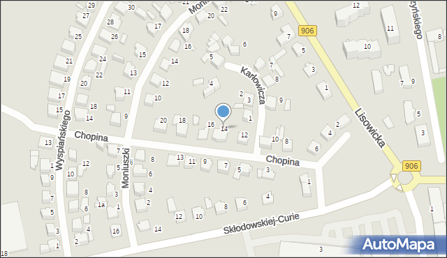 Lubliniec, Chopina Fryderyka, 14, mapa Lubliniec