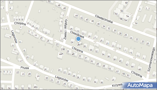 Lwówek Śląski, Chopina Fryderyka, 26, mapa Lwówek Śląski
