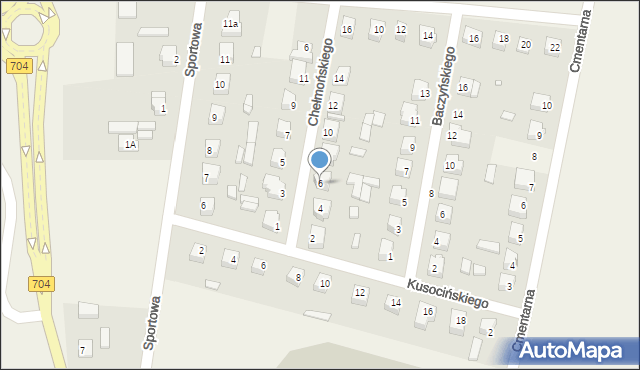 Łyszkowice, Chełmońskiego Józefa, 6, mapa Łyszkowice