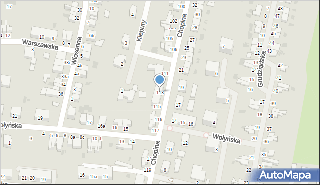 Malbork, Chopina Fryderyka, 113, mapa Malborka