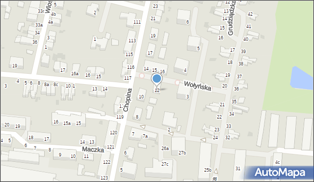 Malbork, Chopina Fryderyka, 12, mapa Malborka