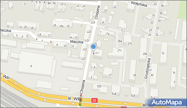 Malbork, Chopina Fryderyka, 5, mapa Malborka