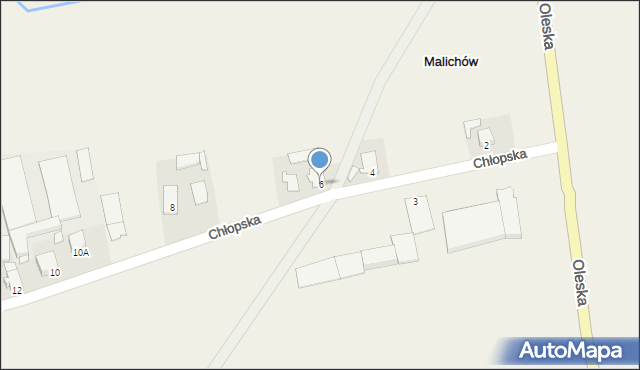 Malichów, Chłopska, 6, mapa Malichów