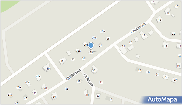 Małomice, Chabrowa, 29, mapa Małomice