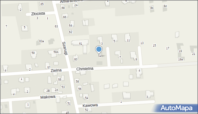 Marysin, Chmielna, 1A, mapa Marysin