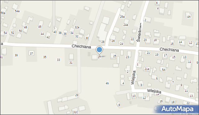 Mętków, Chechlana, 27, mapa Mętków