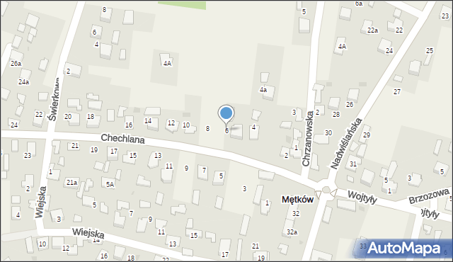 Mętków, Chechlana, 6, mapa Mętków