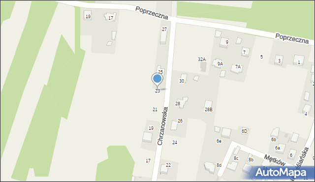 Mętków, Chrzanowska, 23, mapa Mętków
