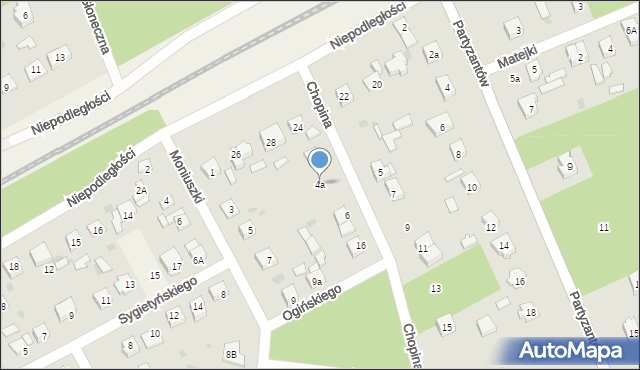Międzyborów, Chopina Fryderyka, 4a, mapa Międzyborów