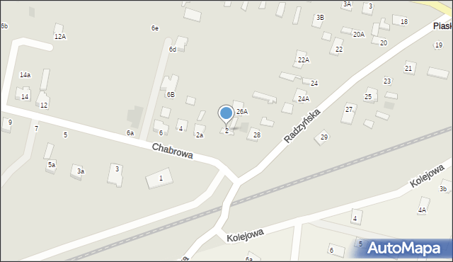 Międzyrzec Podlaski, Chabrowa, 2, mapa Międzyrzec Podlaski