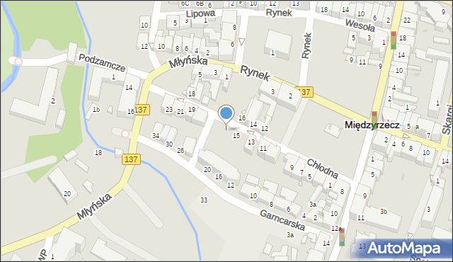 Międzyrzecz, Chłodna, 17, mapa Międzyrzecz