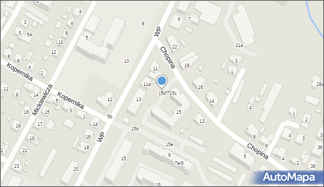 Międzyrzecz, Chopina Fryderyka, 15d, mapa Międzyrzecz