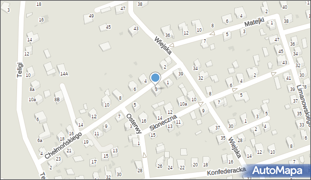 Mielec, Chełmońskiego, 3, mapa Mielca