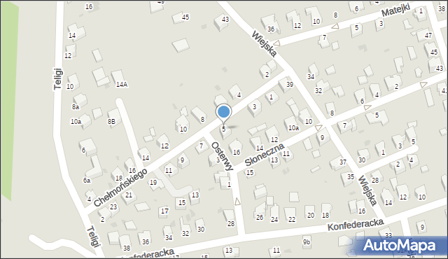 Mielec, Chełmońskiego, 5, mapa Mielca