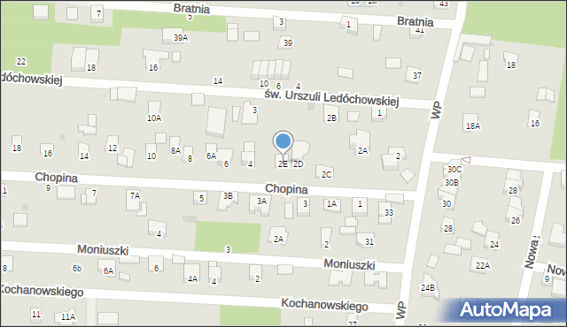 Milanówek, Chopina Fryderyka, 2E, mapa Milanówek