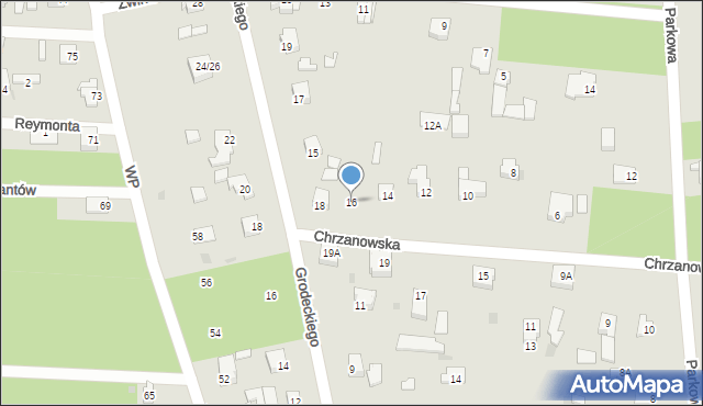 Milanówek, Chrzanowska, 16, mapa Milanówek