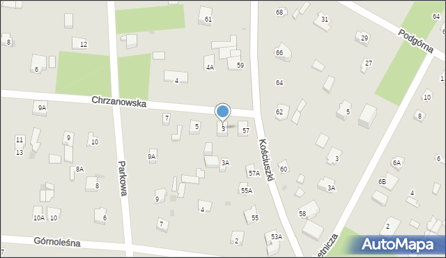 Milanówek, Chrzanowska, 3, mapa Milanówek