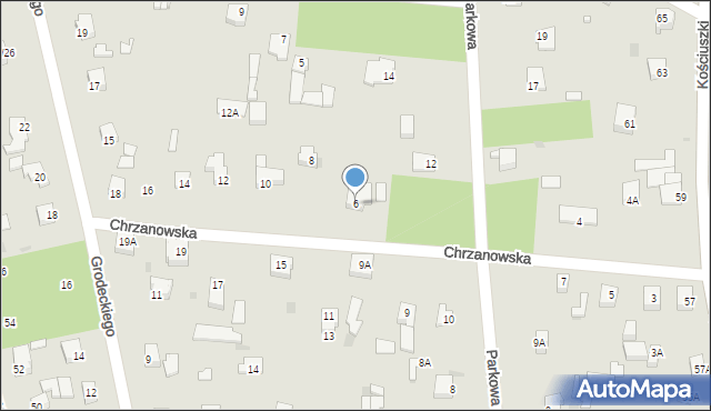 Milanówek, Chrzanowska, 6, mapa Milanówek