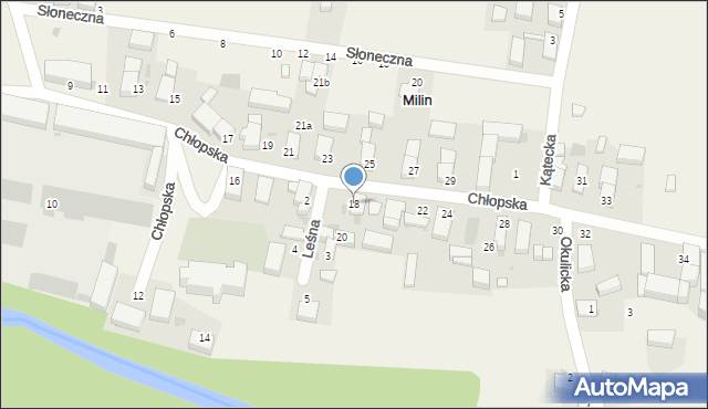 Milin, Chłopska, 18, mapa Milin