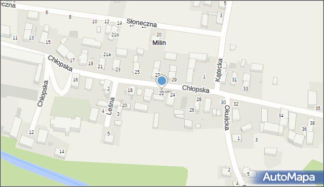 Milin, Chłopska, 22, mapa Milin