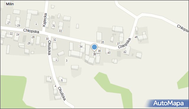 Milin, Chłopska, 36, mapa Milin