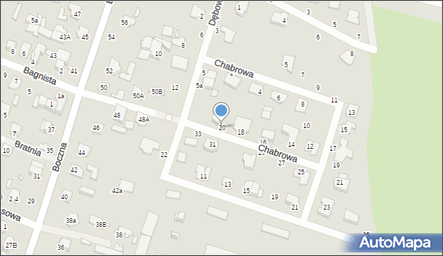 Mińsk Mazowiecki, Chabrowa, 20, mapa Mińsk Mazowiecki