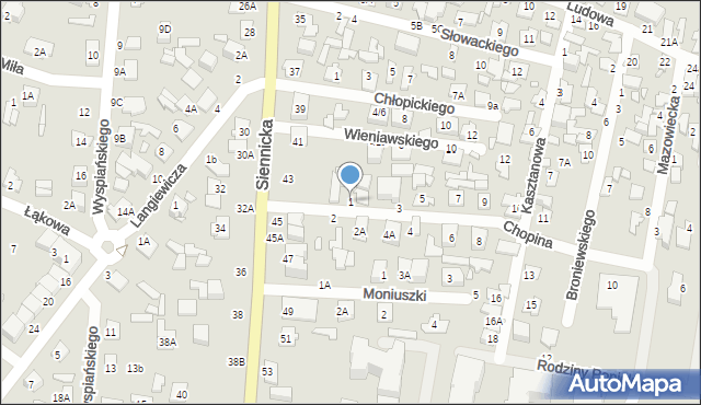 Mińsk Mazowiecki, Chopina Fryderyka, 1, mapa Mińsk Mazowiecki