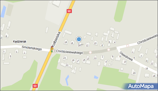 Mińsk Mazowiecki, Chróścielewskiego Aureliusza, 14, mapa Mińsk Mazowiecki