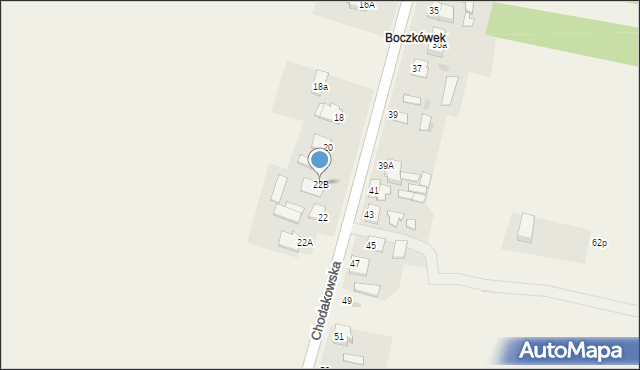 Młodzieszyn, Chodakowska, 22B, mapa Młodzieszyn