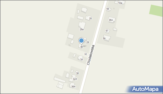 Młodzieszyn, Chodakowska, 30, mapa Młodzieszyn