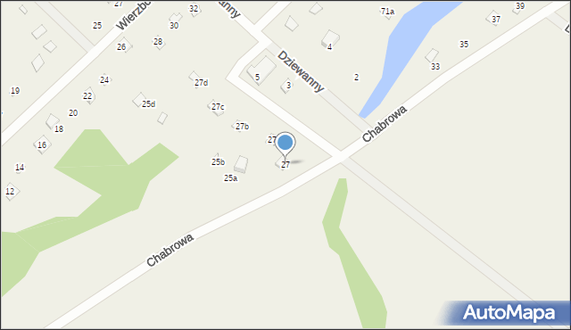 Młynarze, Chabrowa, 27, mapa Młynarze
