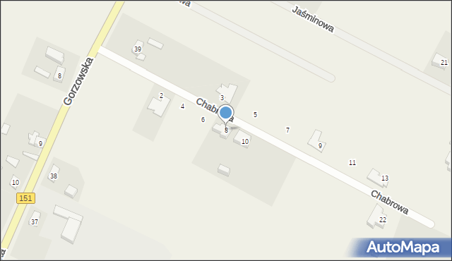 Moczkowo, Chabrowa, 8, mapa Moczkowo