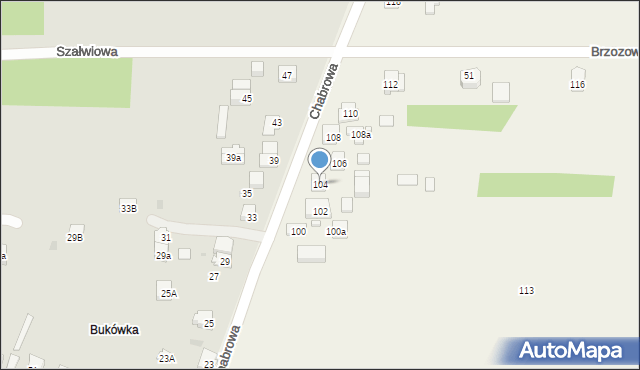 Mójcza, Chabrowa, 104, mapa Mójcza