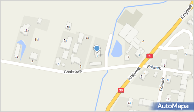 Mroczeń, Chabrowa, 1, mapa Mroczeń