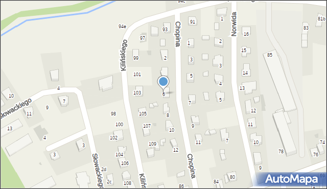 Mstów, Chopina Fryderyka, 6, mapa Mstów