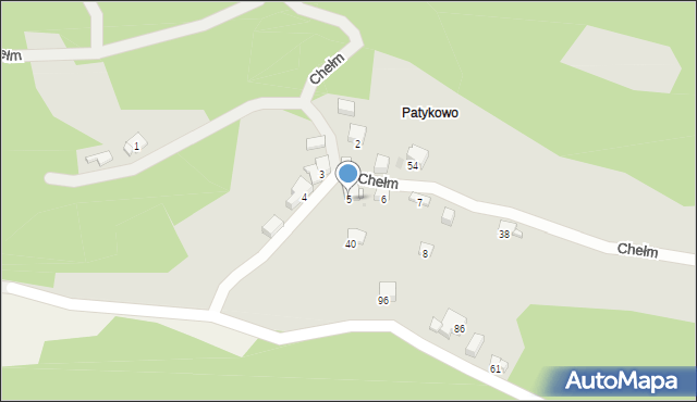 Myślenice, Chełm, 5, mapa Myślenice
