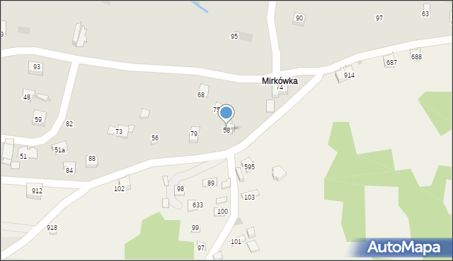 Myślenice, Chełm, 58, mapa Myślenice