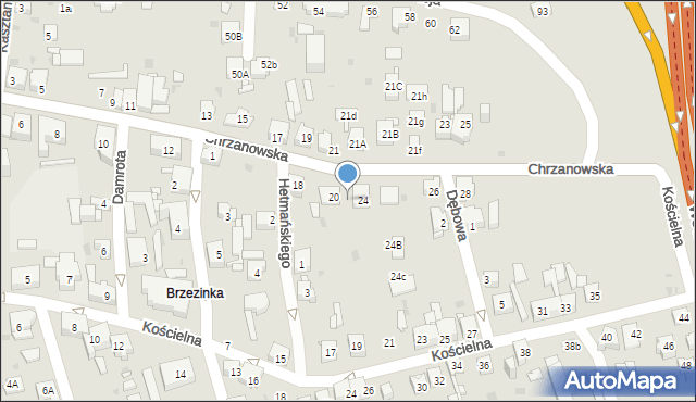 Mysłowice, Chrzanowska, 22, mapa Mysłowice