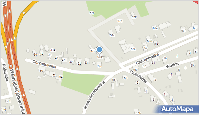 Mysłowice, Chrzanowska, 57A, mapa Mysłowice