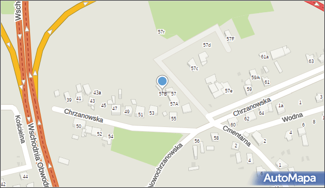 Mysłowice, Chrzanowska, 57B, mapa Mysłowice