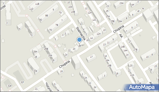 Mysłowice, Chopina Fryderyka, 18, mapa Mysłowice