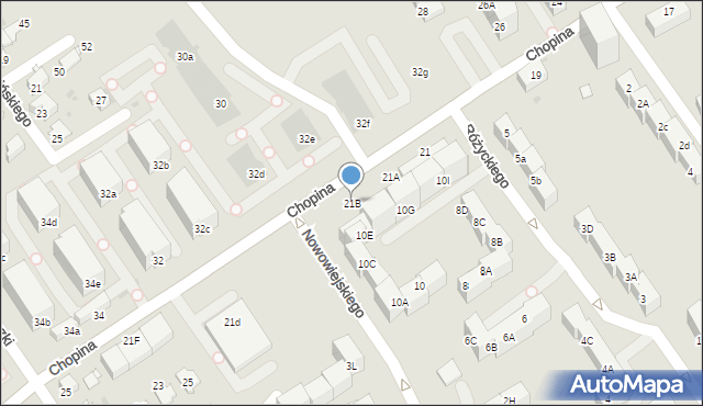 Mysłowice, Chopina Fryderyka, 21B, mapa Mysłowice