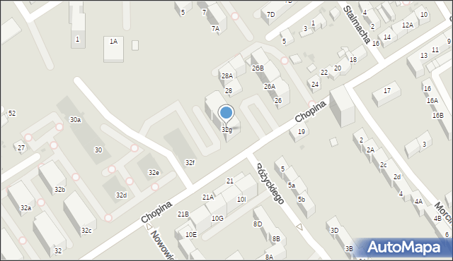 Mysłowice, Chopina Fryderyka, 32g, mapa Mysłowice