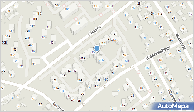 Mysłowice, Chopina Fryderyka, 45a, mapa Mysłowice